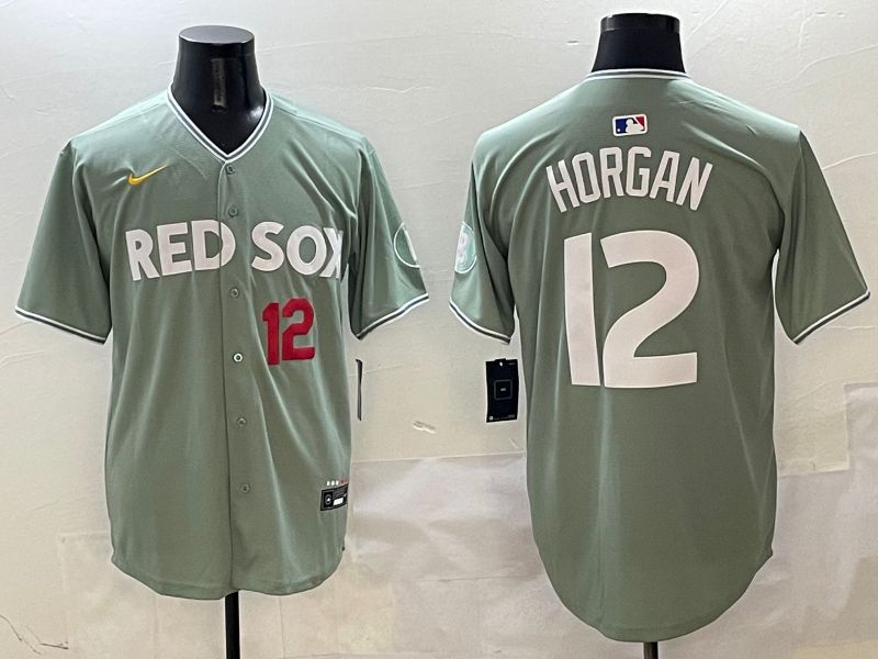 Men Boston Red Sox #12 Horgan Green Joint Name Nike 2025 MLB Jersey style 4